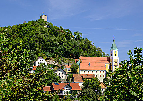 教堂,城堡,巴伐利亚森林,普拉蒂纳特,巴伐利亚,德国,欧洲