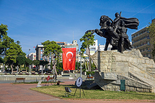 纪念建筑,广场,共和国,安塔利亚,土耳其,里维埃拉,亚洲