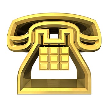 电话,象征,金色