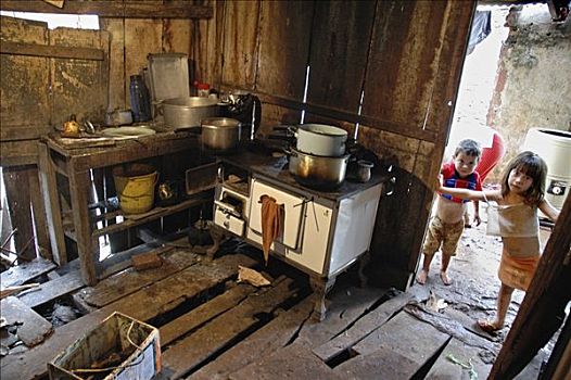 厨房,腐烂,地面,巴拉圭,坝,洪水