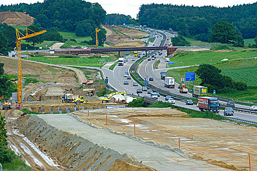 建筑工地,靠近,公路,斯图加特