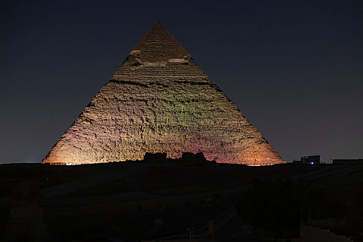埃及开罗吉萨金字塔群灯光秀