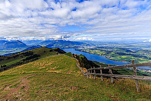瑞士卢塞恩瑞吉山山顶风景