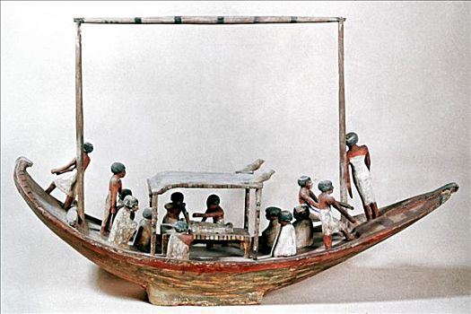 古埃及,模型,船,木乃伊,墓地