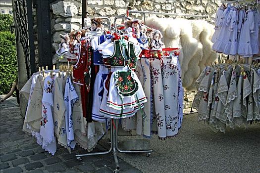 民俗,纪念品,市场货摊,城堡区,布达佩斯,匈牙利,欧洲