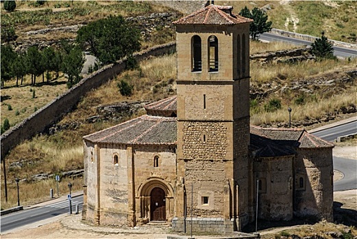 教堂,城市,塞戈维亚,卡斯提尔,西班牙