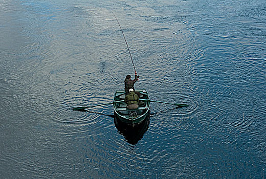 男人,捕鱼,河,苏格兰