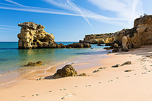 岩石构造,海滩,阿尔布斐拉,阿尔加维,葡萄牙