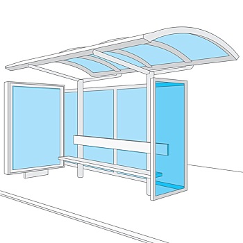 公交车站设计图片手绘图片