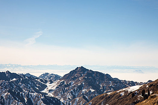 新疆乌鲁木齐天山山脉雪山山峰