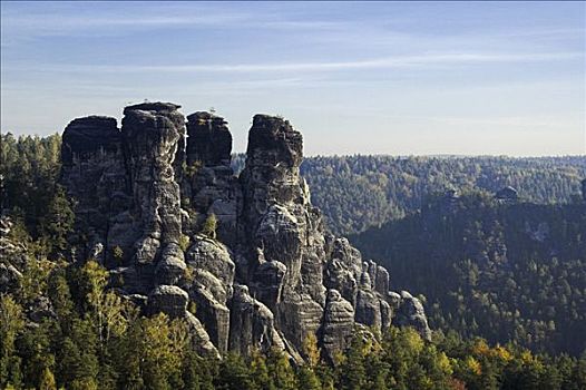 石头,风景,靠近,砂岩,山峦,萨克森,德国