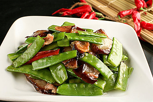 腊味荷兰豆图片