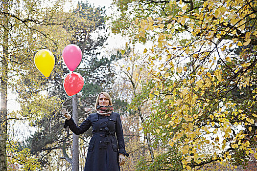 女人,公园,气球