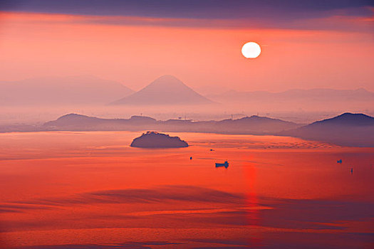富士山,日出