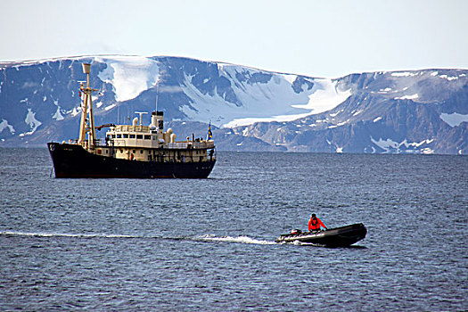 游船,黄道十二宫,橡胶,船,正面,斯瓦尔巴特群岛,斯匹次卑尔根岛,挪威