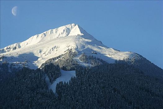 滑雪胜地,顶峰,山峦,半月,保加利亚