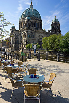 咖啡,内庭,柏林大教堂,背景,柏林,德国