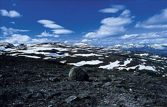 高原,雪,石头,拉普兰,瑞典,斯堪的纳维亚,欧洲