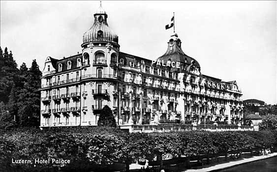宫殿,酒店,瑞士,早,20世纪