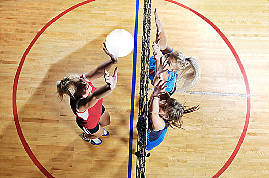 排球,比赛,运动,群体,女孩,室内,竞技场