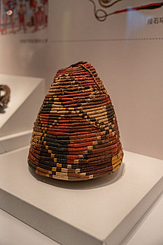 秘鲁印加博物馆藏印加帝国植物纤维盔帽