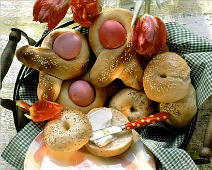 希腊,复活节,复活节彩蛋,百吉饼,黄油