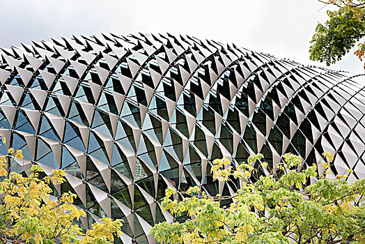 新加坡,滨海休闲区,球形,屋顶,铝,玻璃,特写