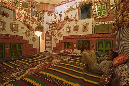 客厅,传统,柏柏尔人,房子,加达梅斯,利比亚