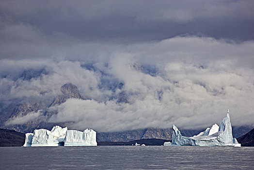 格陵兰,东方,冰山,山景