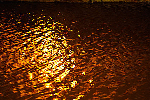运河,水,红色,夜晚,时间,反射,亮光,曼彻斯特,英国