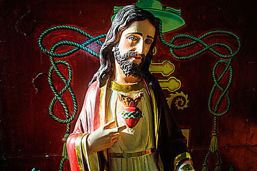 耶稣,雕塑,室内,世界遗产,圣马利亚,教堂,北方,吕宋岛,菲律宾
