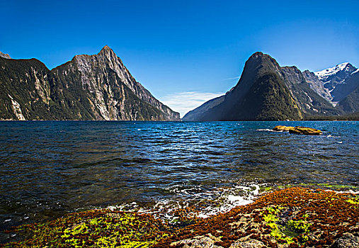风景,麦特尔峰,米尔福德峡湾,南岛,新西兰,大幅,尺寸