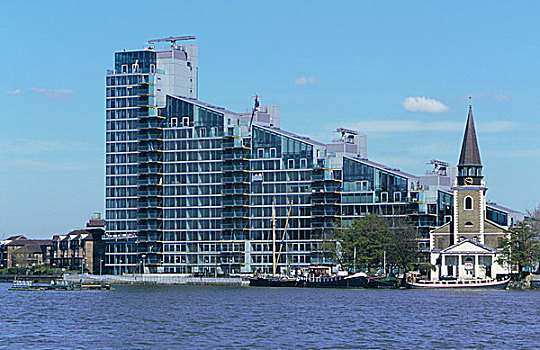 公寓,泰晤士河,河边
