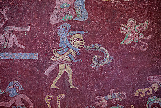 墨西哥,特奥蒂瓦坎,考古,前哥伦布时期,世界遗产,壁画