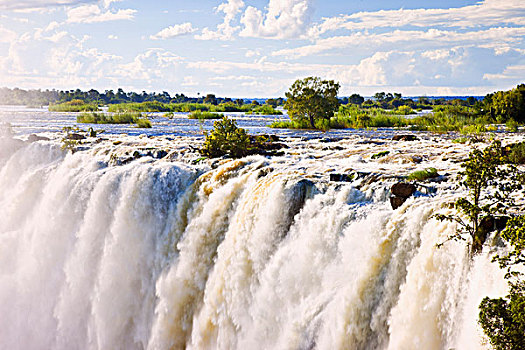 瀑布,赞比西河,非洲