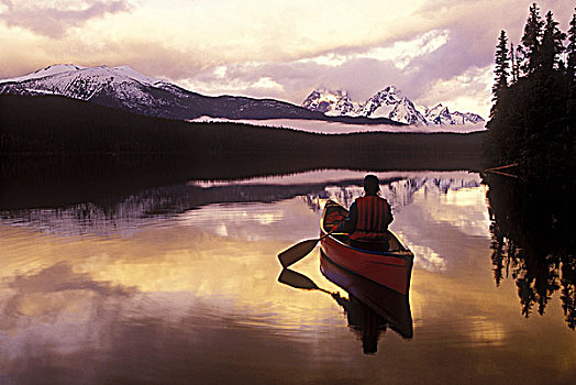 独木舟,湖,公园,不列颠哥伦比亚省,加拿大