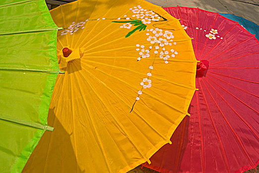 彩色,伞,市场,靠近,佛国寺,庆州,韩国