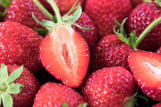 草莓,红色,不同,位置