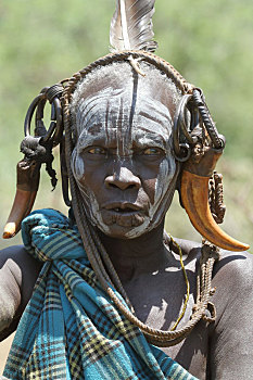 摩西族,女人,奥莫山谷,埃塞俄比亚