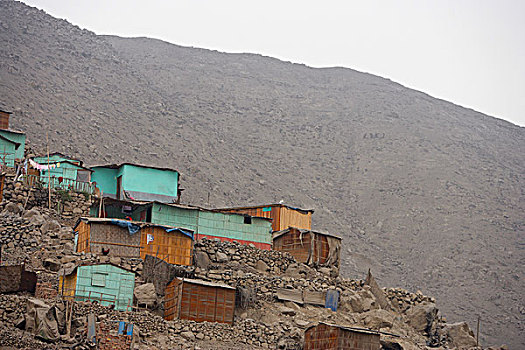 山坡,贫民窟,住所,利马,秘鲁