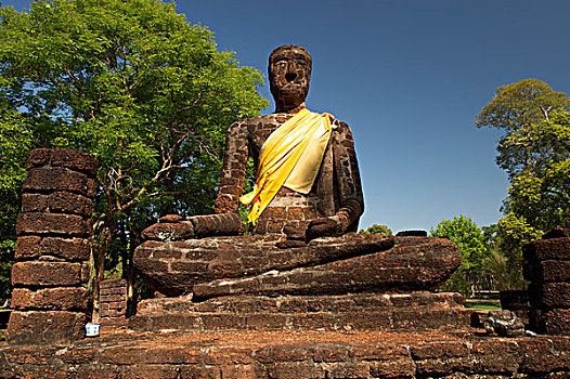 佛像,寺院,历史,公园,泰国,亚洲