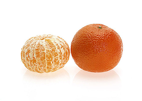克莱门氏小柑橘,水果,白色背景