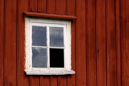 建筑,红色,瑞典,房子,对比,白色,窗户