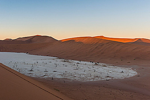 死亡谷,老,干燥,湖,纳米布沙漠,纳米比亚