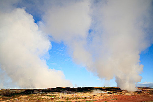 蒸汽,间歇泉,区域,雷克雅奈斯,半岛,冰岛