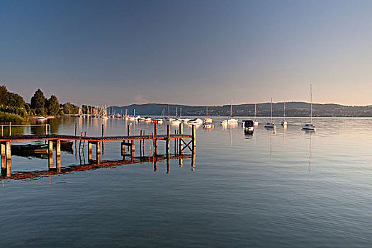 码头,浮漂,康士坦茨湖,巴登符腾堡,德国,欧洲