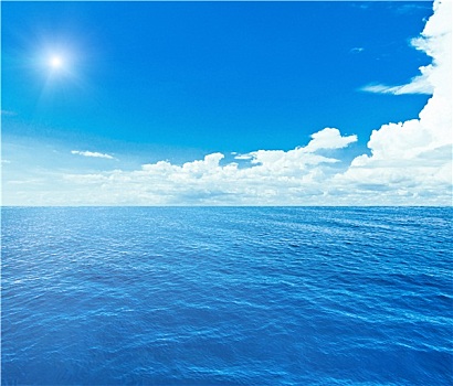 蓝色海洋,天空