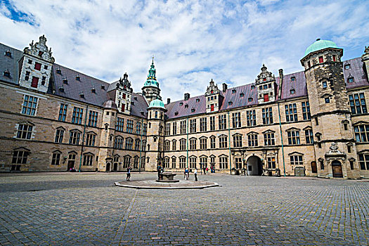 院子,世界遗产,文艺复兴,城堡,赫耳辛格,丹麦