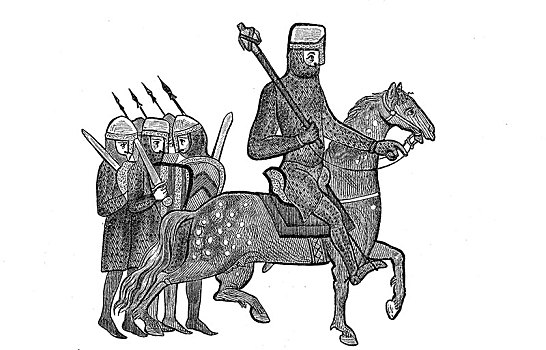 骑士,插画,手稿,热那亚,开端,12世纪,时间,十字军东侵,争斗,木刻,意大利,欧洲