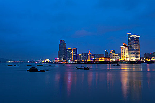 福建厦门的城市夜景风光